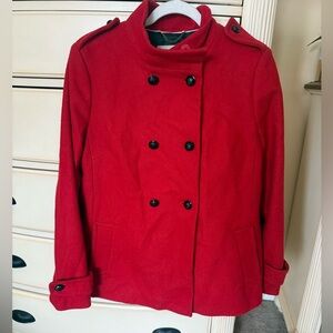 Banana Republic Vibrant Red Pea Coat